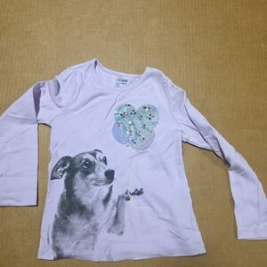 Baby Gap kids girls tee shirt 5T dog long sleeve top